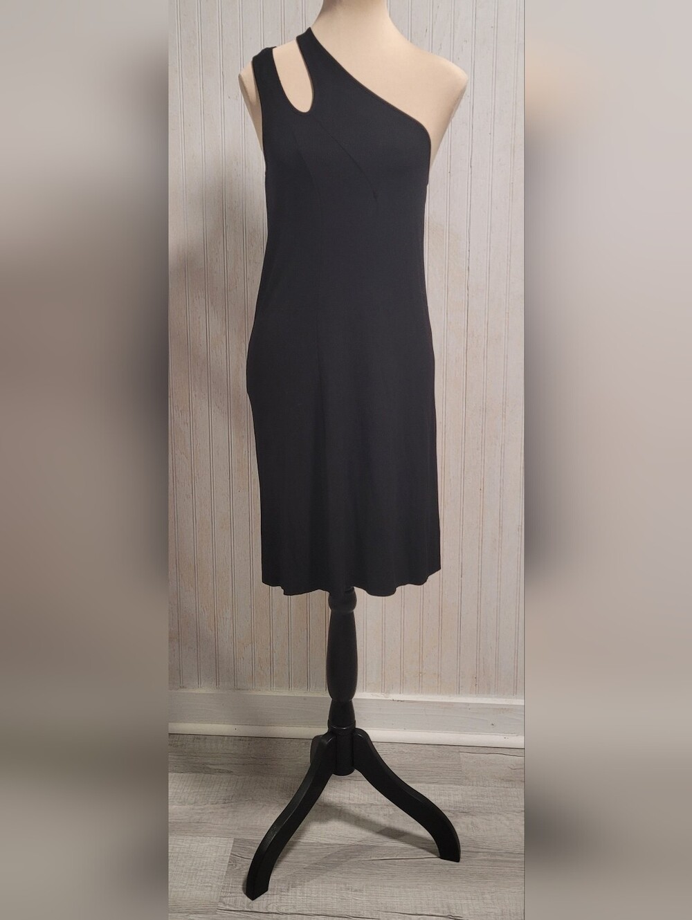 ​SKIMS NWT Black Soft Lounge Ribbed Cut-Out One Shoulder Dress Size 3X